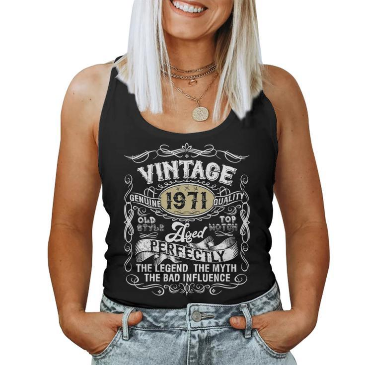 Vintage 1971 Men Women Funny 50 Years Old 50Th Birthday Gift Women Tank Top Basic Casual Daily Weekend Graphic