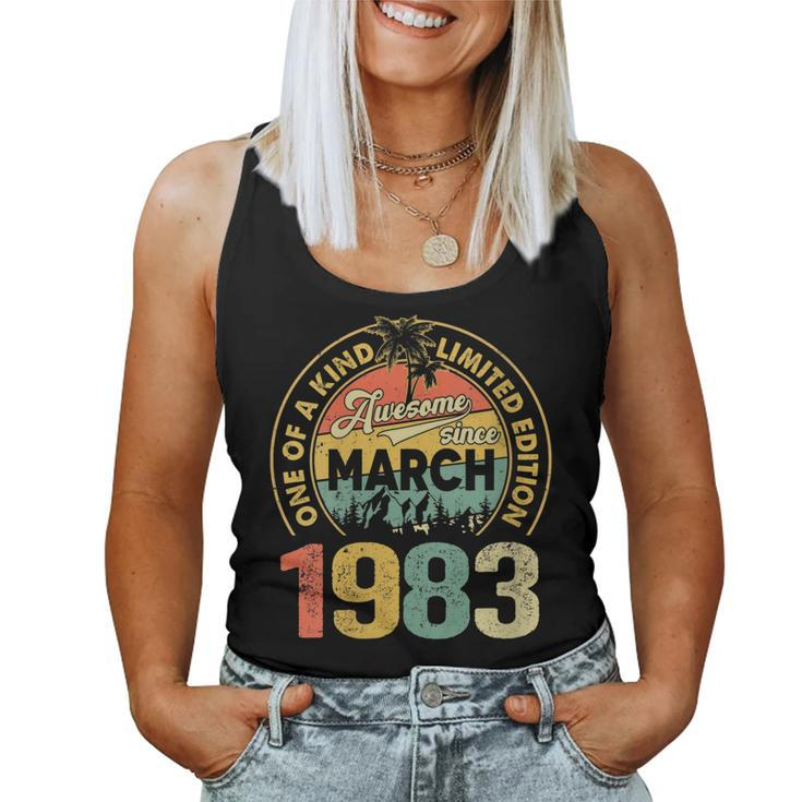 Womens Vintage 40 Year Old March 1983 Limited Edition 40Th Birthday Women Tank Top