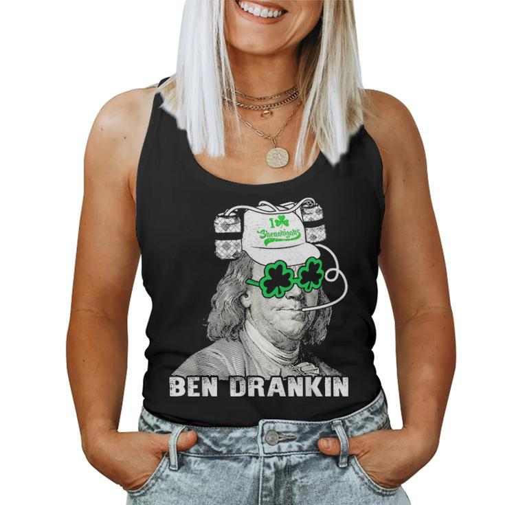 Vintage Ben Drankin Beer - St Patricks Day Apparel Holiday Women Tank Top Basic Casual Daily Weekend Graphic