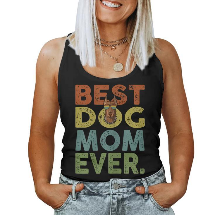 Vintage Best Dog Mom Ever Doberman Dog Lover Women Tank Top