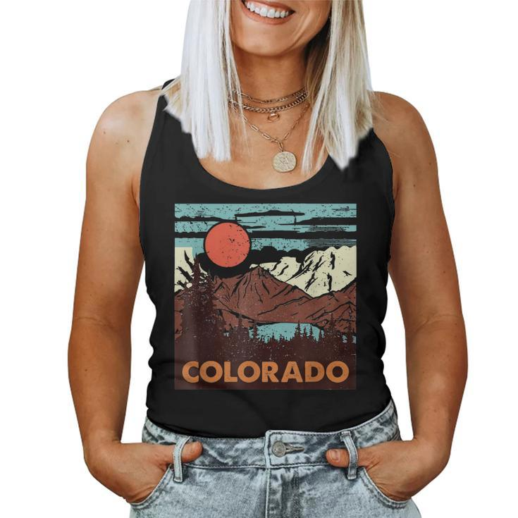 Vintage Colorado Rocky Mountains Boho Colorado Travel Hiking Women Tank Top