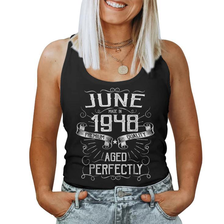 Vintage June Made In 1948 70Th Birthday Women Tank Top