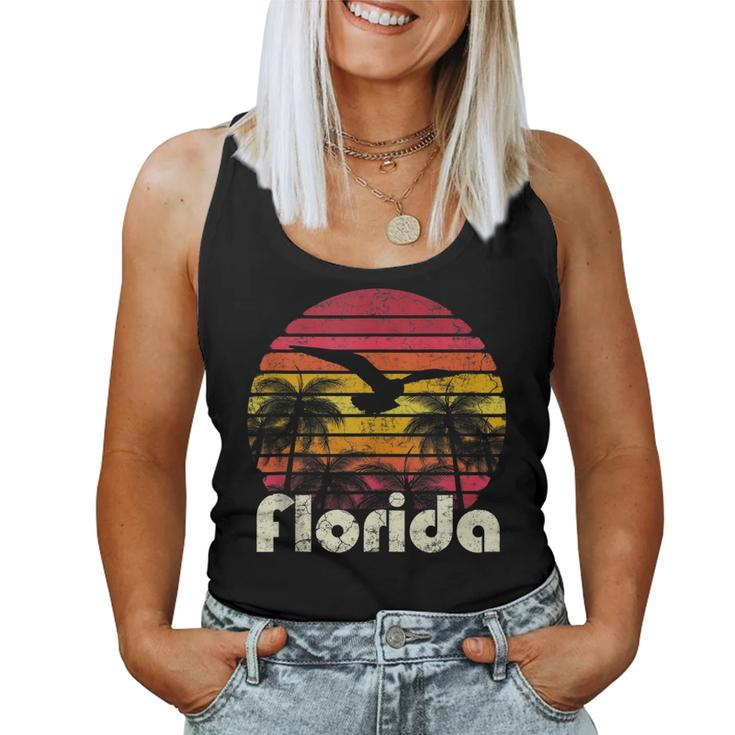 Vintage Retro Florida Beach Sun 70S 80S Style Gift Mom Dad  Women Tank Top Basic Casual Daily Weekend Graphic