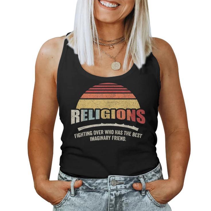 Vintage Retro Religions Sarcastic Def For Atheist Science Women Tank Top