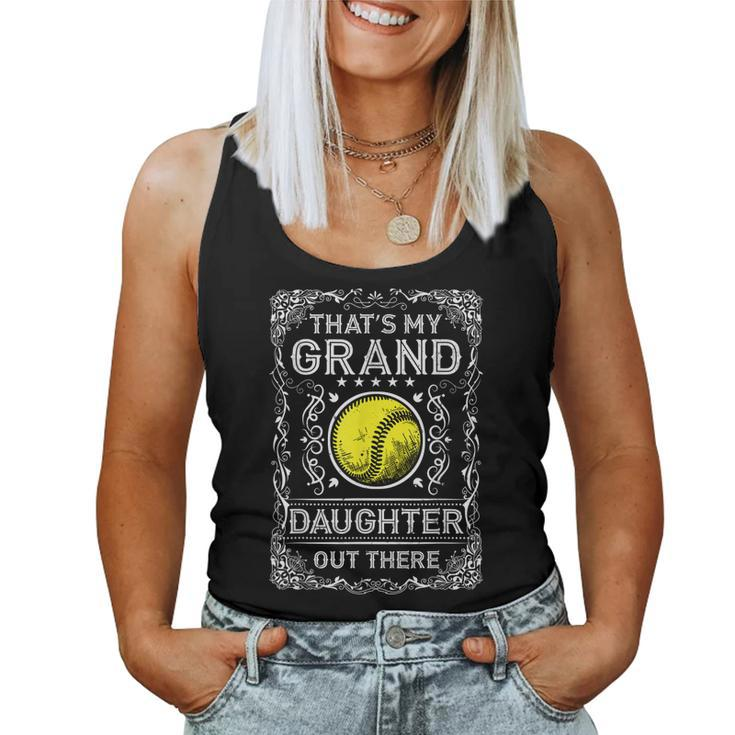 Vintage Softball Grandpa And Grandma Gifts Funny Softball  Women Tank Top Basic Casual Daily Weekend Graphic