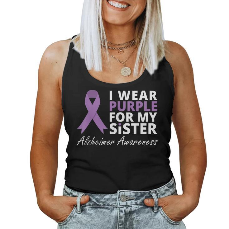 I Wear Purple For My Sister T Ribbon Family Love Women Tank Top