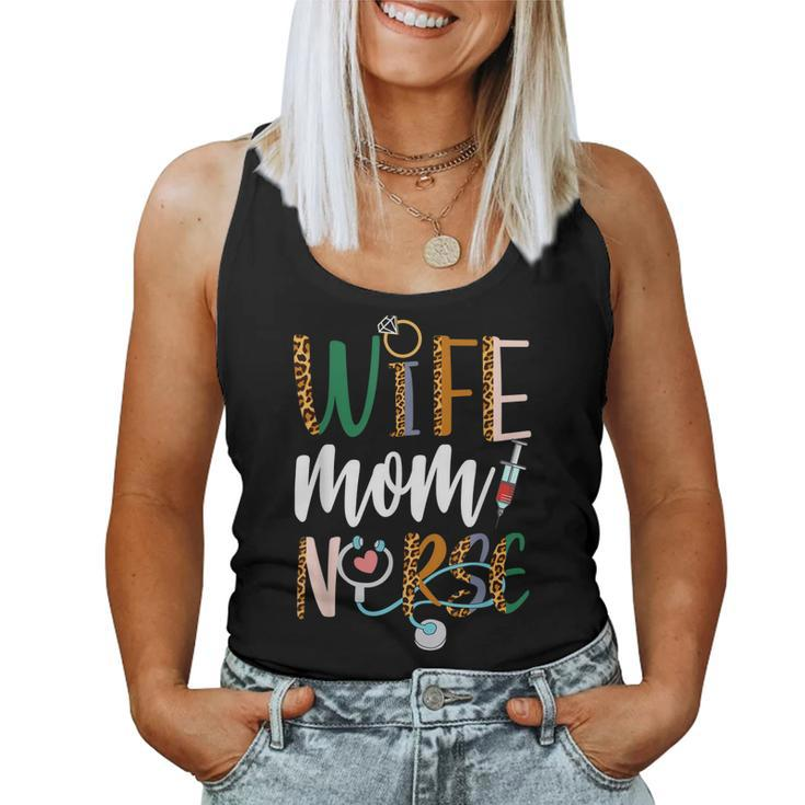 Wife Mom Nurse Womens Rn Lpn Mothers Day For Nurses  Women Tank Top Basic Casual Daily Weekend Graphic
