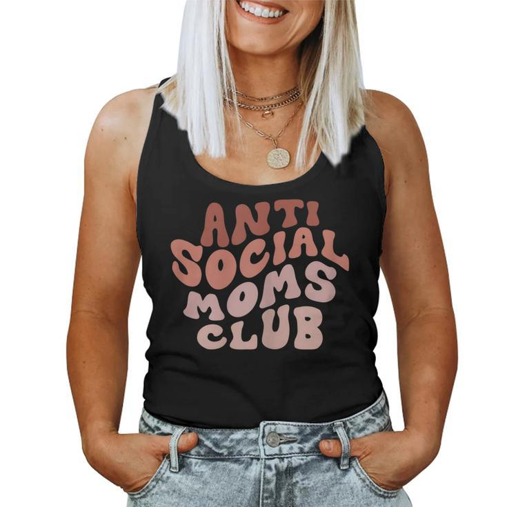 Womens Anti Social Moms Club Retro Funny Mom Life Mothers Day Mom  Women Tank Top Basic Casual Daily Weekend Graphic
