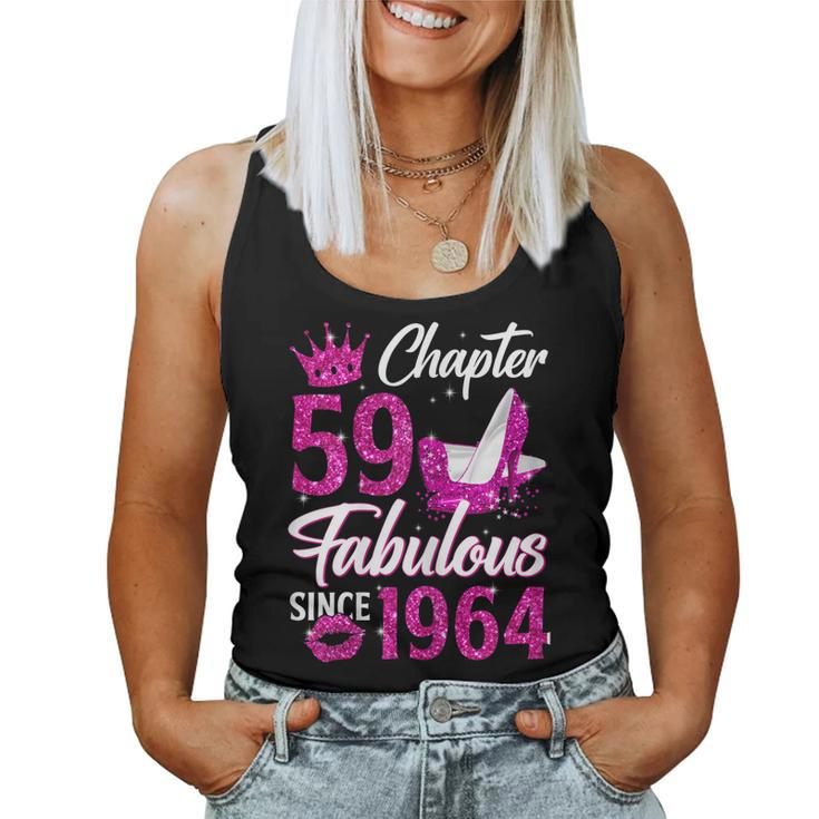 Womens Chapter 59 Fabulous Since 1964 59Th Birthday Queen Diamond  Women Tank Top Basic Casual Daily Weekend Graphic