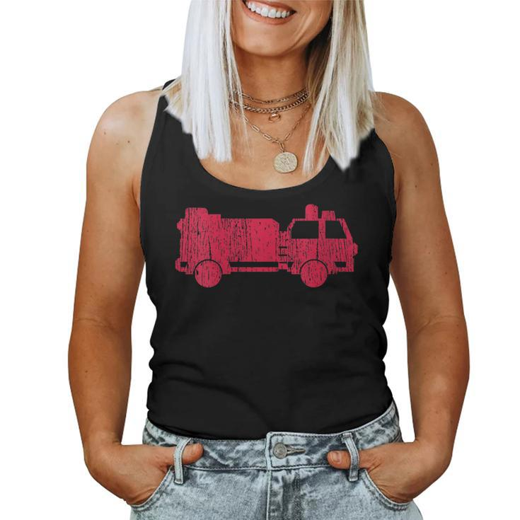 Womens Fire Truck Vintage Fire Fighter Gift Fireman  Women Tank Top Basic Casual Daily Weekend Graphic