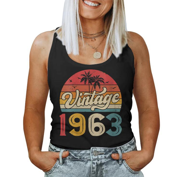 Womens Funny 60 Years Old Vintage 1963 Men And Women 60Th Birthday  Women Tank Top Basic Casual Daily Weekend Graphic