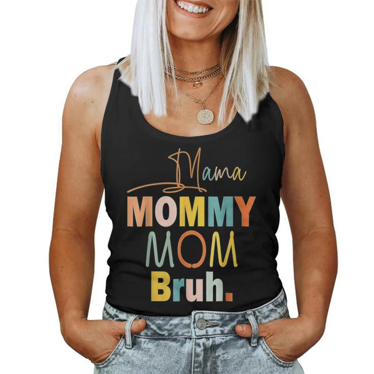 Womens Mama Mommy Mom Bruh Mommy And Me Funny Boy Mom Life  Women Tank Top Basic Casual Daily Weekend Graphic