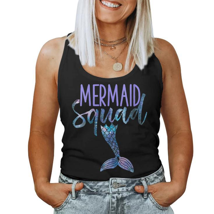 Womens Mermaid Squad Cute Funny Birthday Bridal Bachelorette Party  Women Tank Top Basic Casual Daily Weekend Graphic