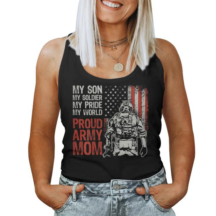 Womens My Son My Soldier Hero Proud Army Mom Us Military Mother  Women Tank Top Basic Casual Daily Weekend Graphic