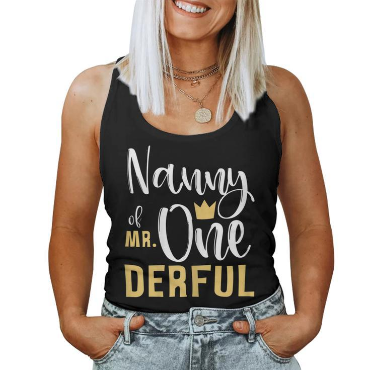 Womens Nanny Of Mr Onederful 1St Birthday First One-Derful Matching  Women Tank Top Basic Casual Daily Weekend Graphic
