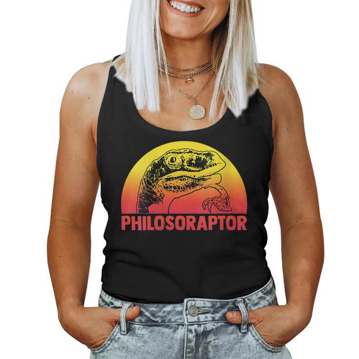 Womens Philosoraptor I Funny Saying Philosopher  Women Tank Top Basic Casual Daily Weekend Graphic