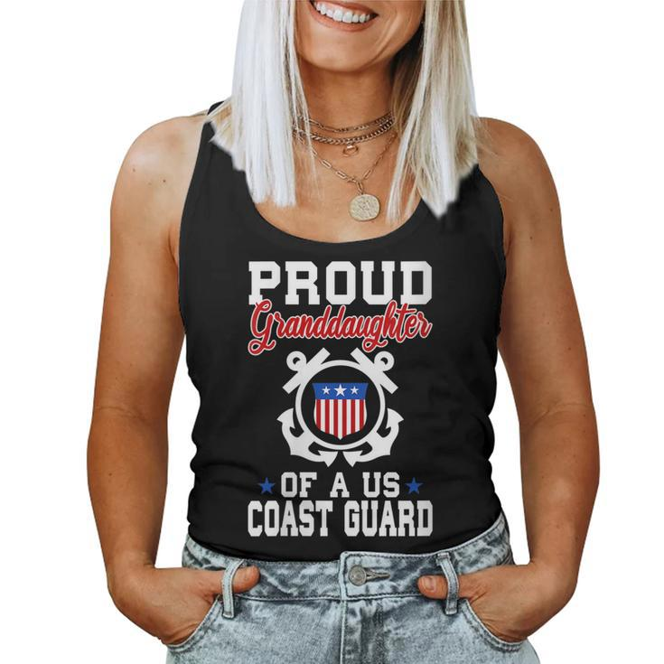 Womens Proud Us Coast Guard Granddaughter  Women Tank Top Basic Casual Daily Weekend Graphic