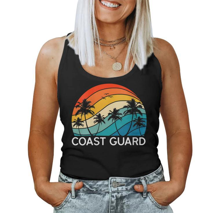 Womens Retro Coast Guard Beach Vintage Surf Palm Men Women  Women Tank Top Basic Casual Daily Weekend Graphic