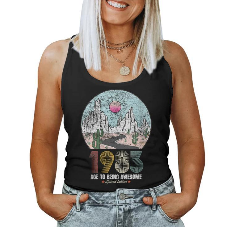 Womens Retro Vintage Best Of 1983 T Awesome Since Birthday Gifts  Women Tank Top Basic Casual Daily Weekend Graphic