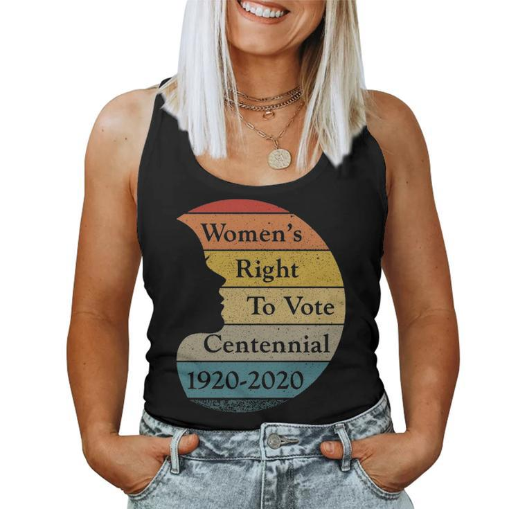 Womens Right To Vote Centennial 1920 2020 Retro Sunset Women Tank Top Basic Casual Daily Weekend Graphic