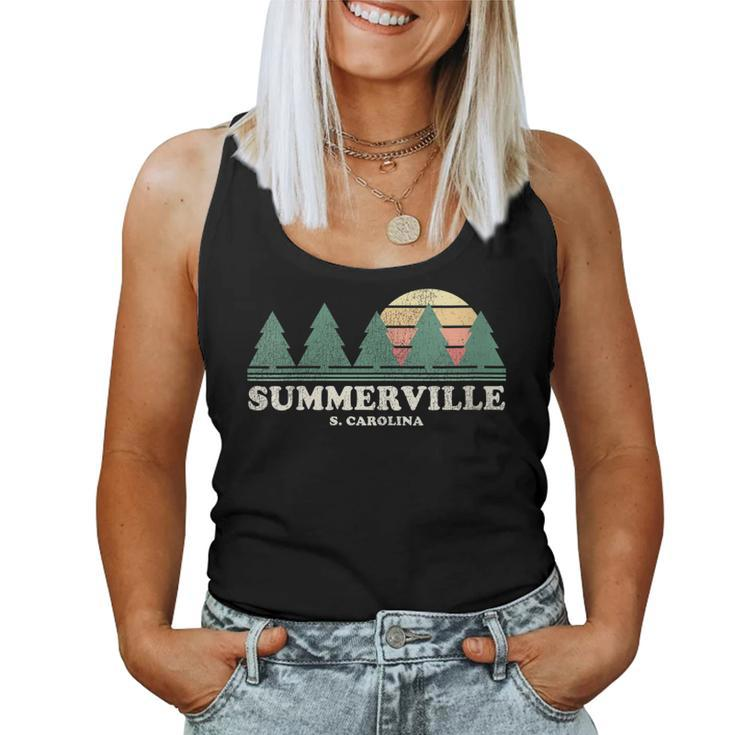 Womens Summerville Sc Vintage Throwback Retro 70S Design Women Tank Top Basic Casual Daily Weekend Graphic