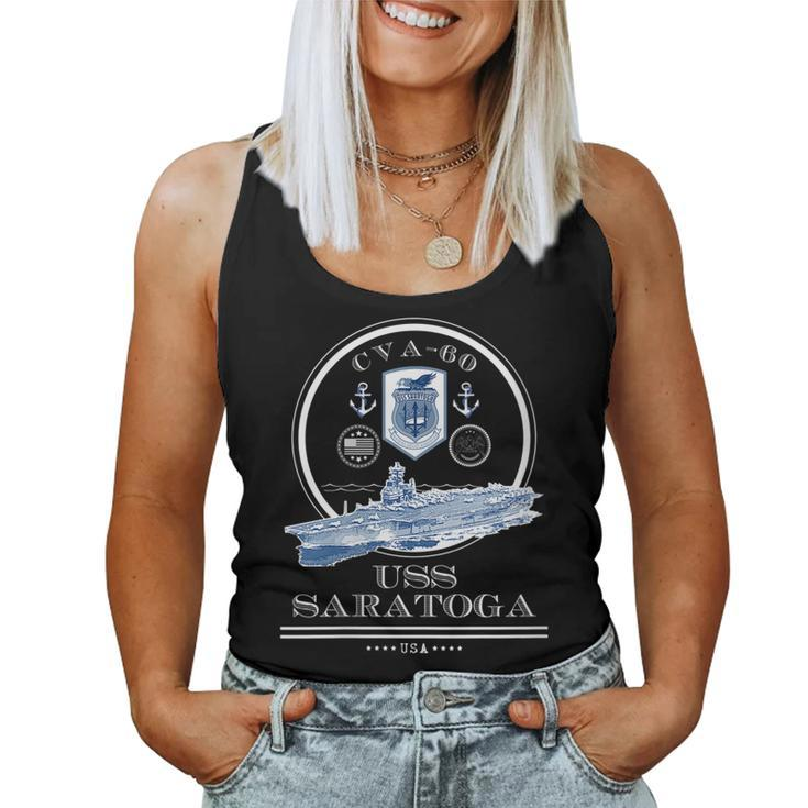 Womens Uss Saratoga Cva-60 Naval Ship Military Aircraft Carrier  Women Tank Top Basic Casual Daily Weekend Graphic