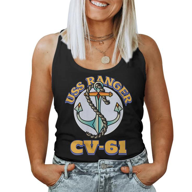 Womens Vintage Anchor Navy Aircraft Carrier Uss Ranger  Women Tank Top Basic Casual Daily Weekend Graphic