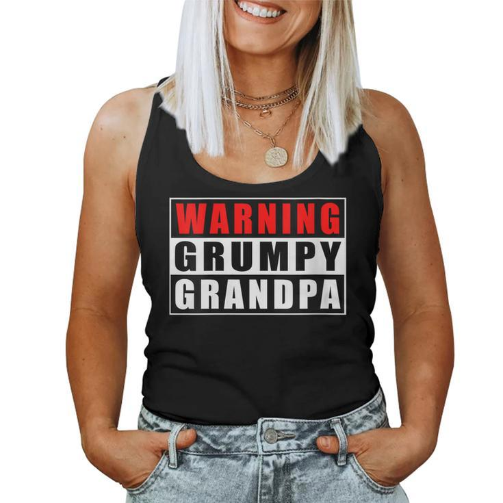 Womens Warning Grumpy Grandpa Funny Quotes Fathers Day  Women Tank Top Basic Casual Daily Weekend Graphic