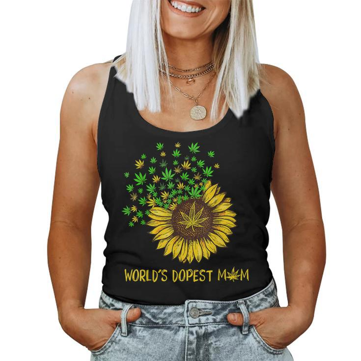 Worlds Dopest Mom Sunflower Weed Women Tank Top