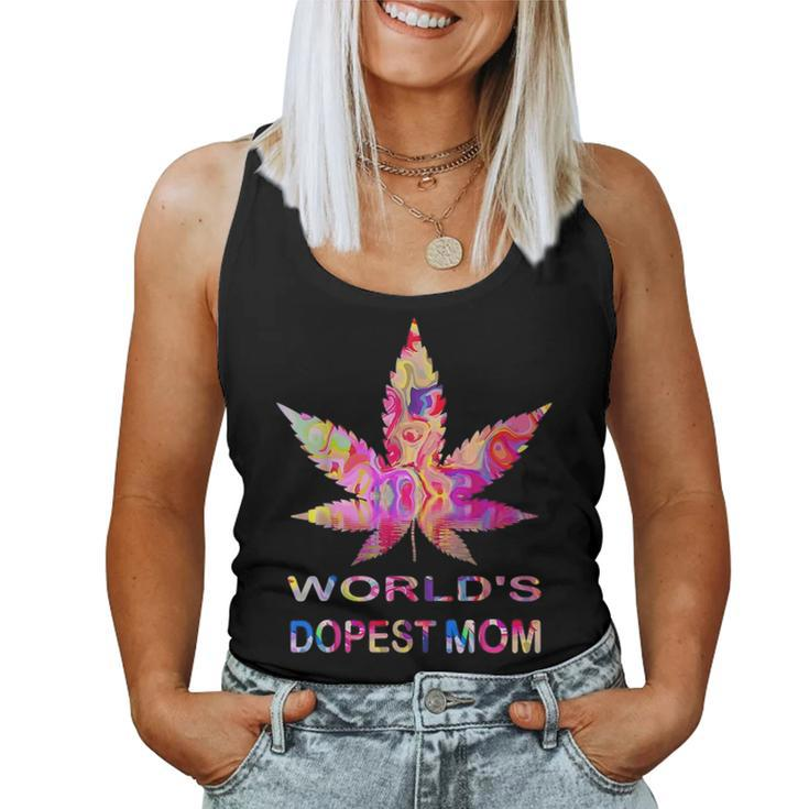 Worlds Dopest Mom Weed Soul Cannabis Tie Dye Women Tank Top