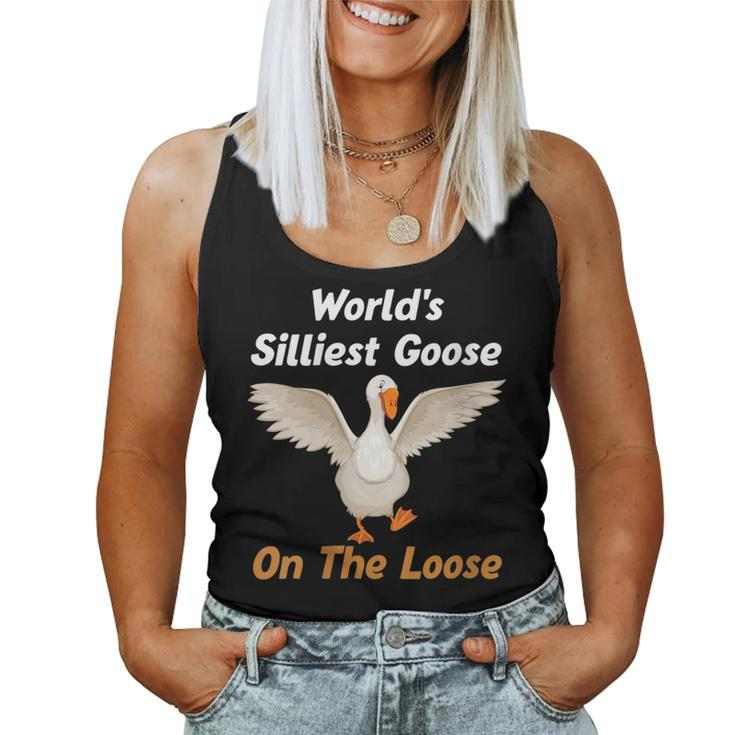 Womens Worlds Silliest Goose On The Loose Women Tank Top