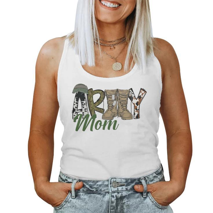 Army Mom Western Army Boots Cowhide Mom Gift Veterans Day   Women Tank Top Basic Casual Daily Weekend Graphic