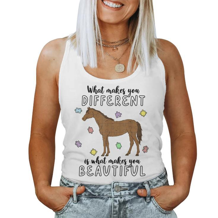 Autism Awareness Month What Makes You Different Horse Women Tank Top