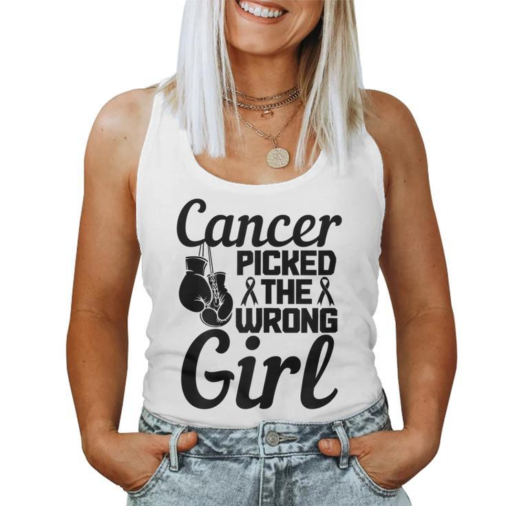 Womens Cancer Picked The Wrong Girl Breast Cancer Awareness Month Women Tank Top