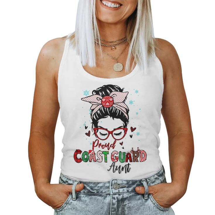 Christmas Proud Coast Guard Aunt Xmas Gift For Coast Guard Women Tank Top Basic Casual Daily Weekend Graphic