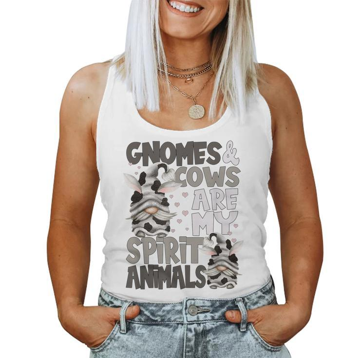 Cow For Women Gnomes & Cows Are My Spirit Animal Women Tank Top