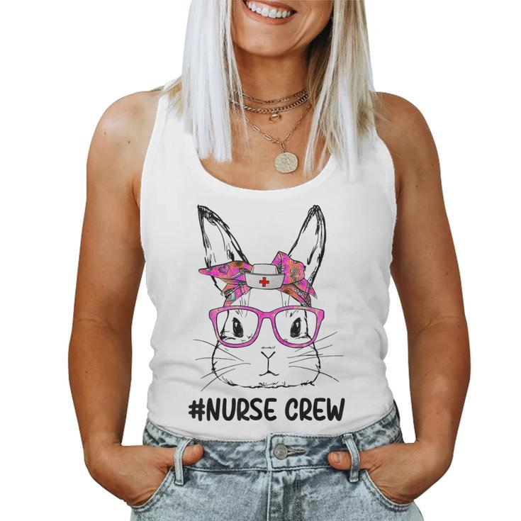 Cute Bunny Face Nurse Tie Dye Glasses Easter Day Nurse Crew Women Tank Top