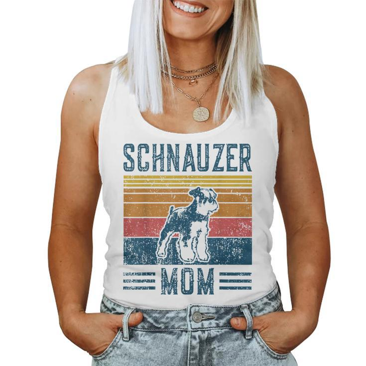 Dog Schnauzer Mom - Vintage Schnauzer Mom  Women Tank Top Basic Casual Daily Weekend Graphic