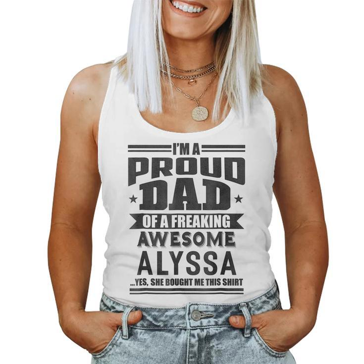 Family Fathers Day Dad Daughter Alyssa Name Men Women Tank Top