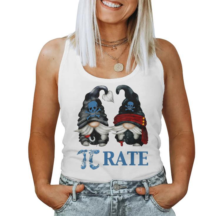 Funny Octopus Pi Day Symbol For Math Teacher Pirate Gnome  Women Tank Top Basic Casual Daily Weekend Graphic