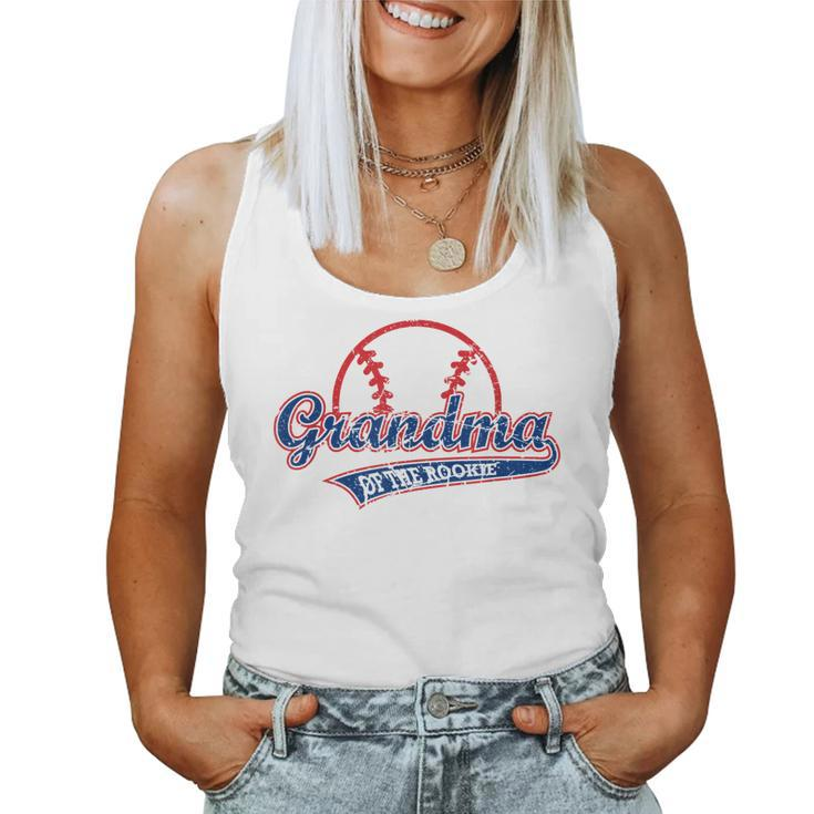 Funny Vintage Baseball Grandma Of The Rookie  Women Tank Top Basic Casual Daily Weekend Graphic
