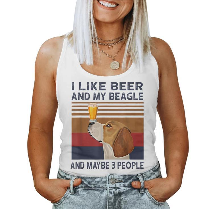 I Like Beer And My Beagle And Maybe 3 People Women Tank Top Basic Casual Daily Weekend Graphic