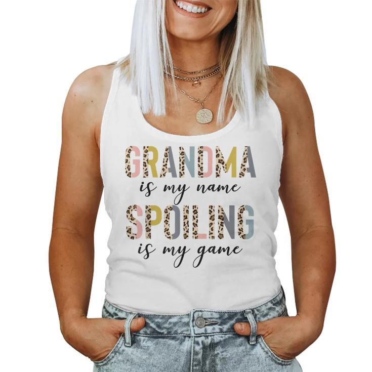 Kids For Grandma Grandma Is My Name Spoiling Is My Game  Women Tank Top Basic Casual Daily Weekend Graphic