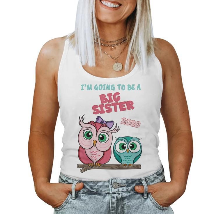 Kids Going To Be A Big Sister 2020 Owl Women Tank Top