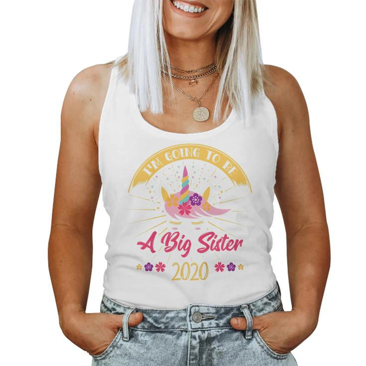 Kids Im Going To Be A Big Sister 2020 Toddler Unicorn Promoted Women Tank Top