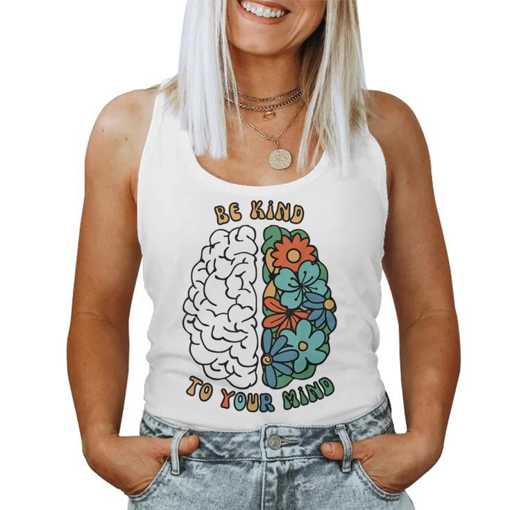 Be Kind To Your Mind Retro Green Mental Health Awareness Women Tank Top
