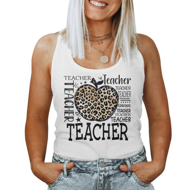 Leopard Apple Teacher Teachers Day Women Tank Top