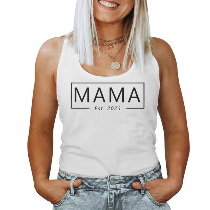 Womens Mama Est 2023 Promoted To Mommy 2023 Women Tank Top