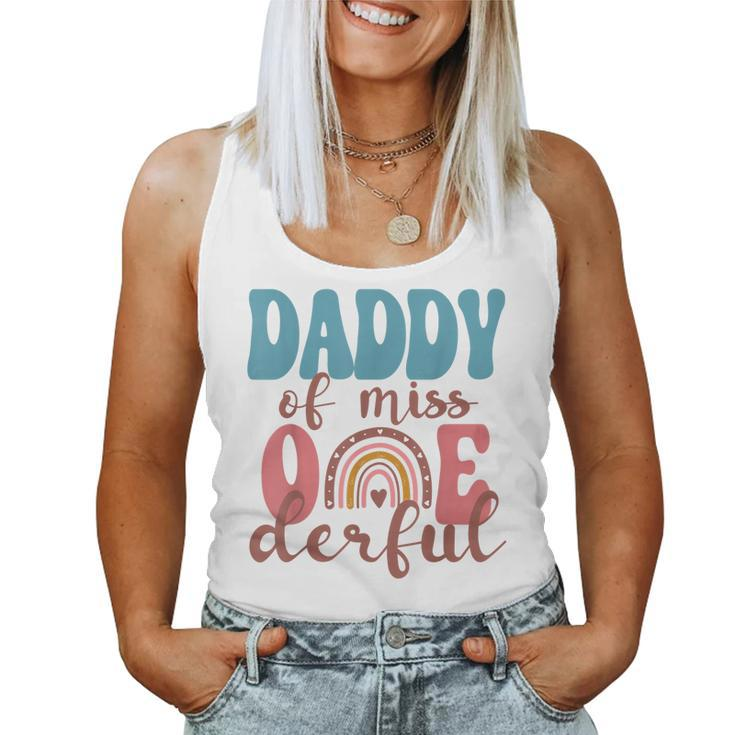 Mens Daddy Of Little Miss Onederful 1St Bday Boho Rainbow Women Tank Top