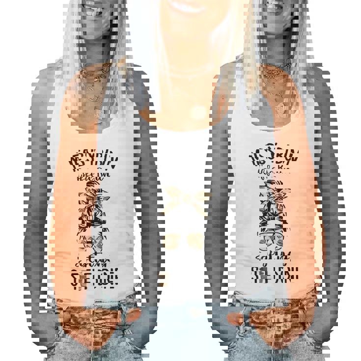 Messy Bun Coffee Run And Getting Stuff Done Messy Bun  Women Tank Top Basic Casual Daily Weekend Graphic